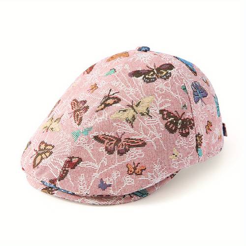 womens vintage newsboy cap adjustable elastic visor beret hat hand washable fashion accessory for casual formal outfits outdoor headwear floral embroidery lightweight hat stylish headwear stylish women durable construction summer wardrobe