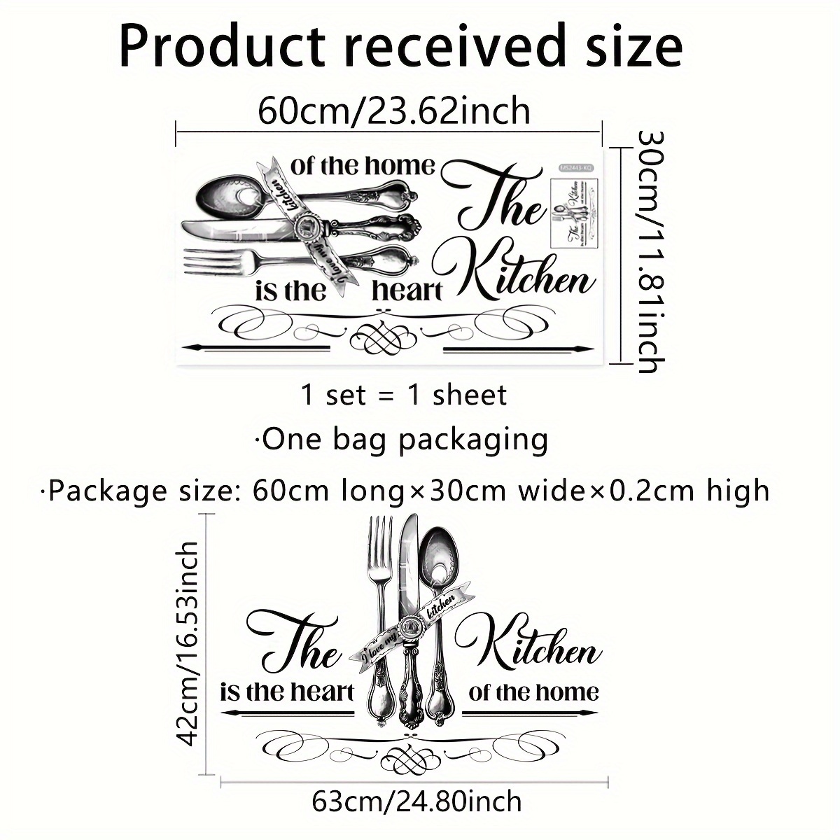 A Self-adhesive Wall Sticker Featuring A Kitchen Knife And Fork Design For Decorating The Kitchen Or Dining Area