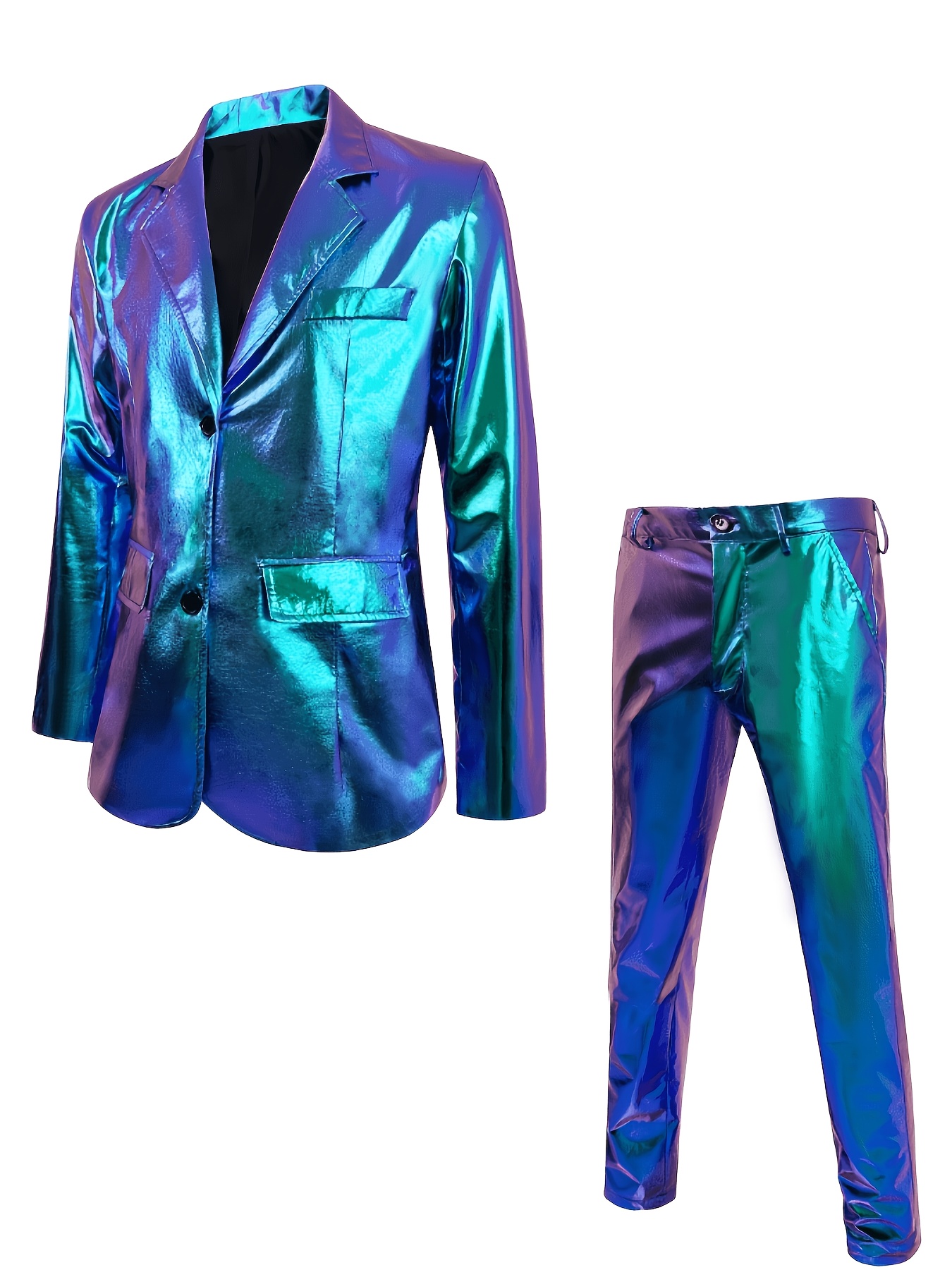 Men's Holographic Metallic Suit for Halloween