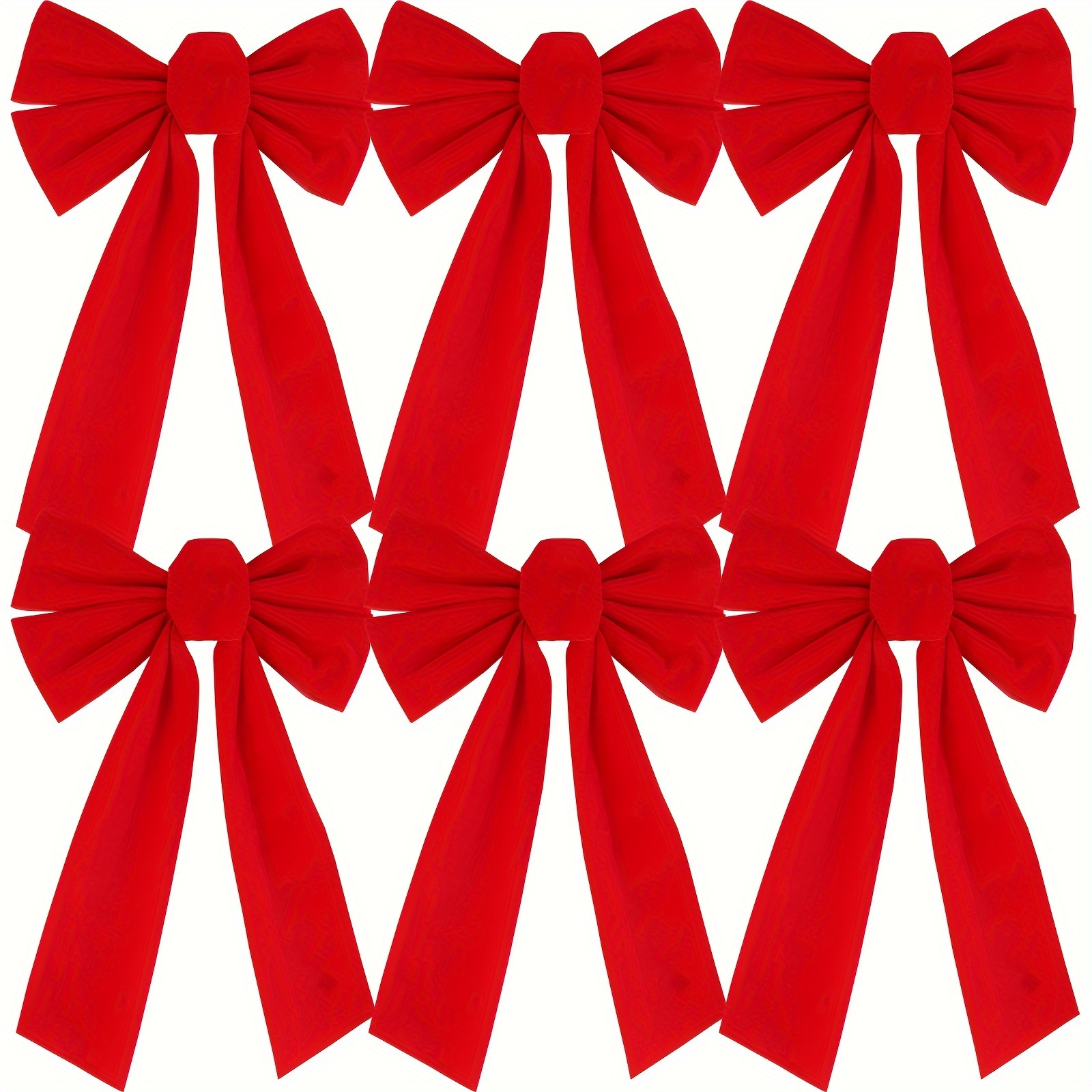 

6pcs Red Christmas Bows, 13" X 9" - For Wreaths, & Decorations, /