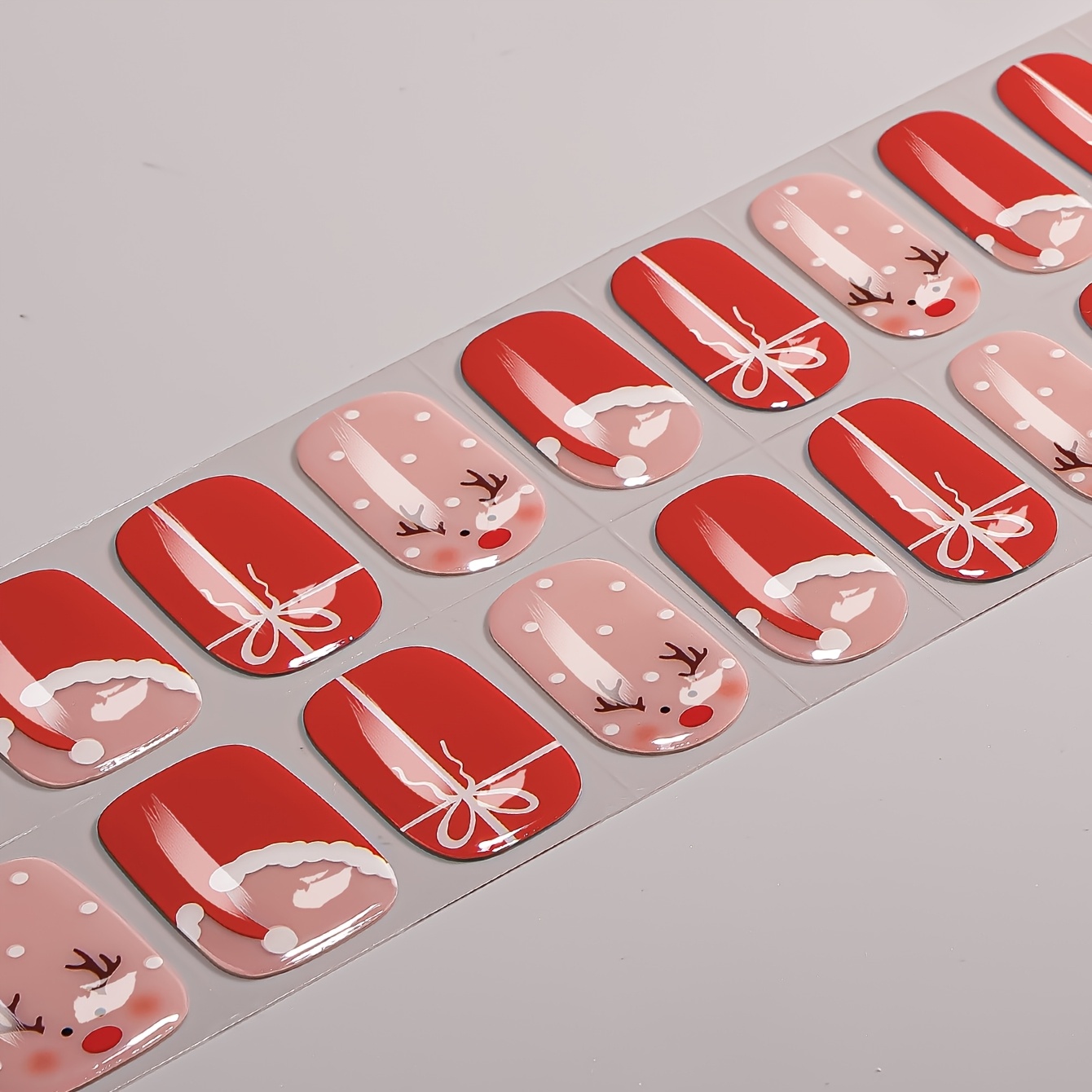 TEMU Showyboo Bandes d'ongles en gel entièrement durcissées, 22 pièces, Ruban d'ongles Cadeau Mix-and-match, Autocollants d'ongles mignons à motif de