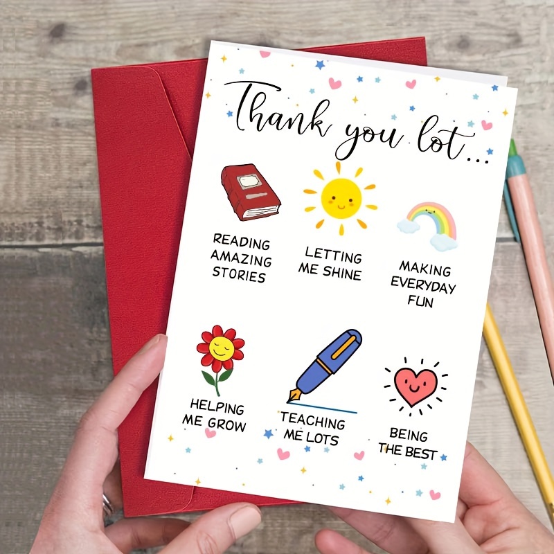 Charming Teacher Appreciation Card Perfect Thank Notes - Temu