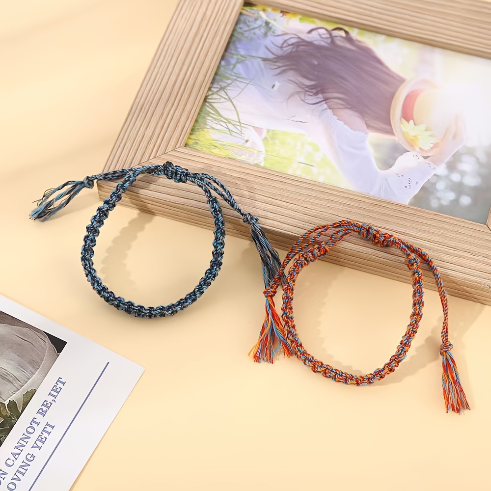 7PCS/9PCS Boho Colorful Cotton Rope Woven Bracelets, Men's Women's  Bracelets For Daily Wear Good Hand Rope Gifts.