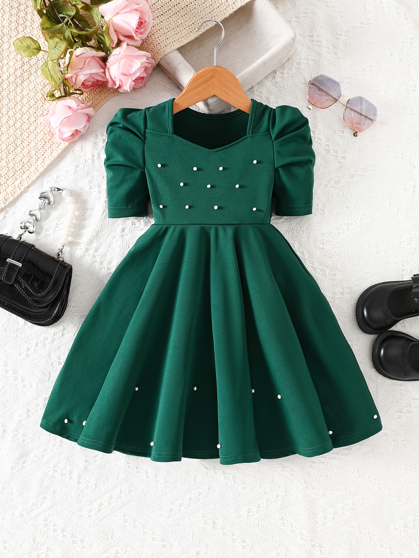 slim fit dress slacks Ditsy Hearts Tiered Dress for Girls