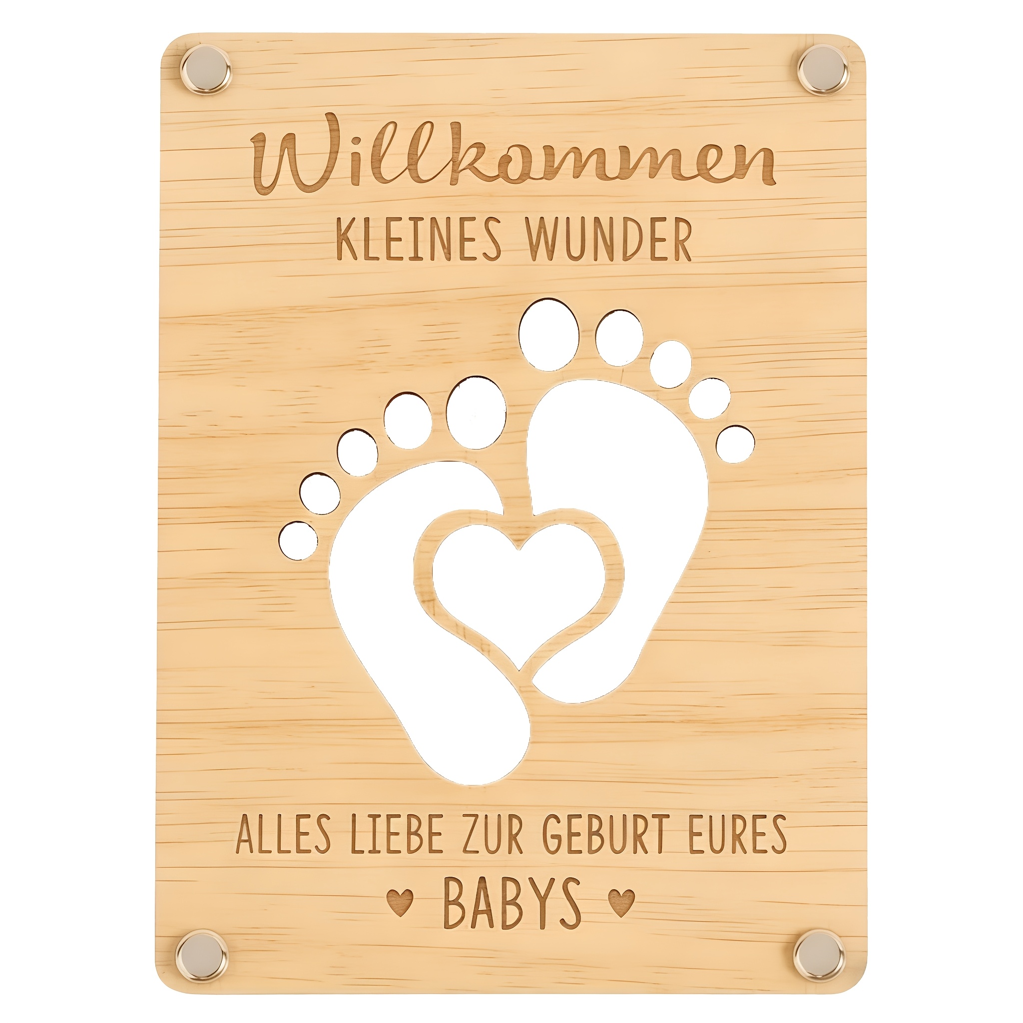 1pc, Wooden Card Box, Layers, Cash Storage, Wallet, With 2 Cute And A Heart, Suitable As A Newborn Gift Gift, Unique Creative Gift Packaging, Rectangular, 4.7x6 Inches
