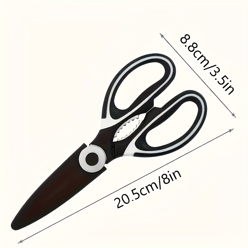 TEMU 1pc New Heavy Duty Stainless Steel Scissors, Sharp Wear-resistant Non-slip Ergonomic Handle, For Cutting Branches, Chicken Bones, Box Opening,