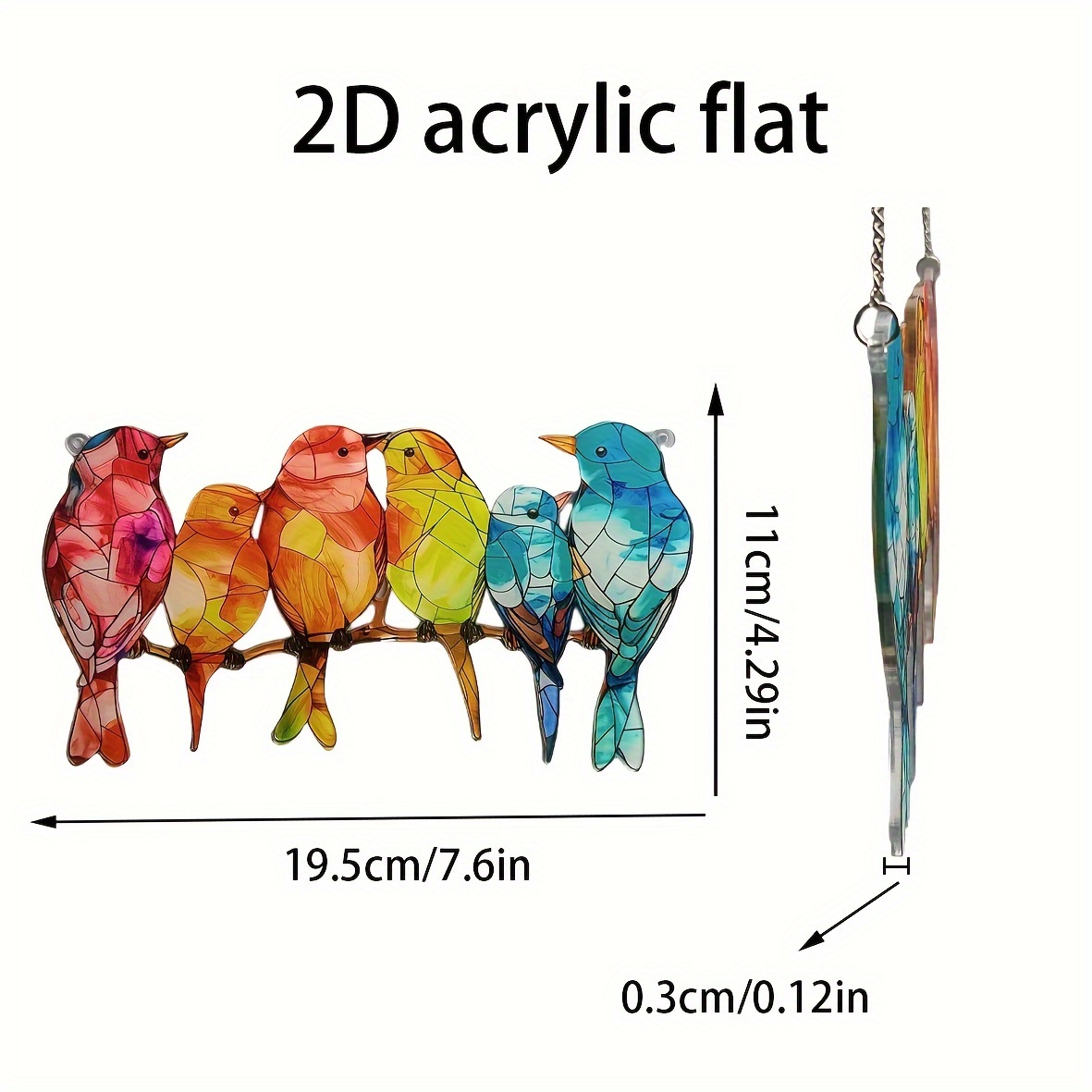 Charming Birdthemed Acrylic Hanging Decor Sun Catcher For Garden