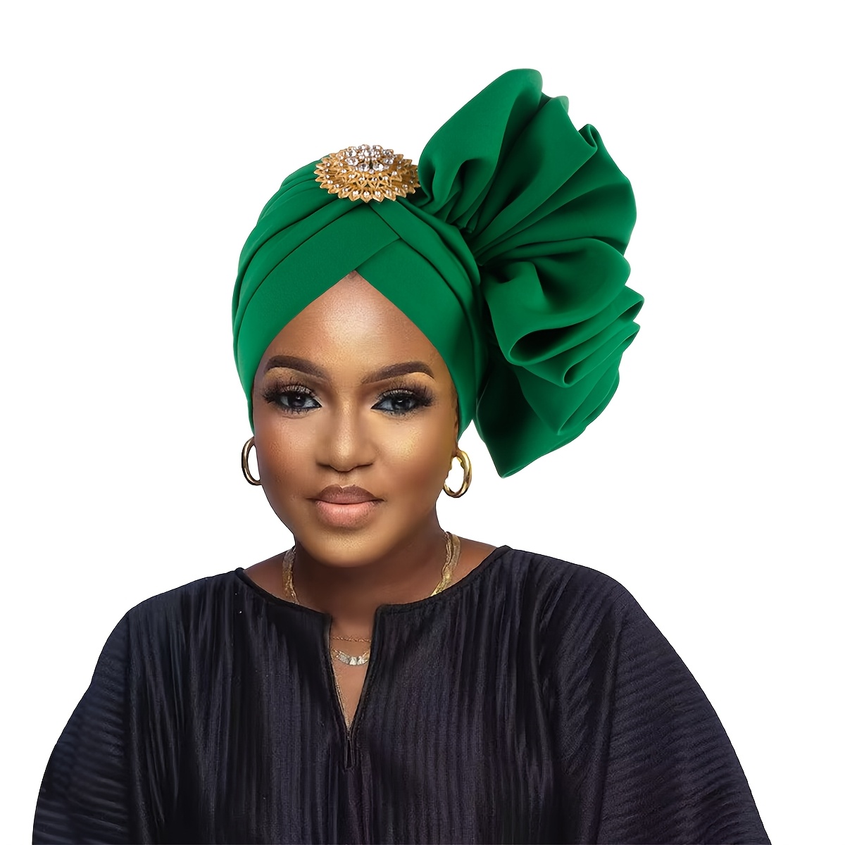 elegant handmade floral accent turban brooch lightweight  display picture 3