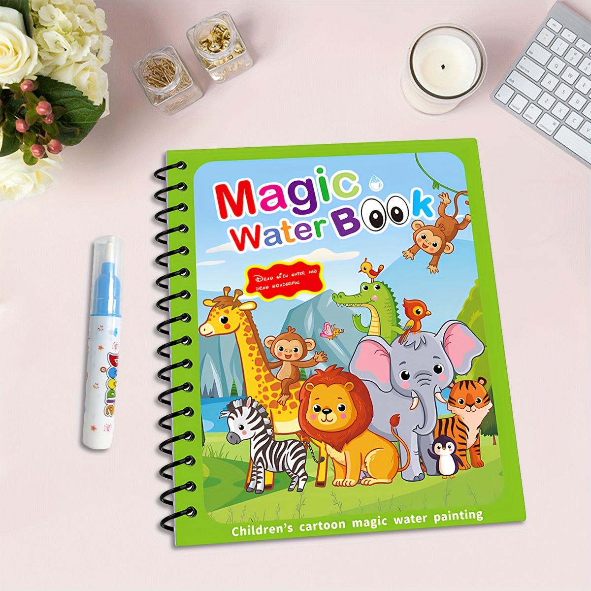 Image of [magic Water Book] Watercolor Painting Book, Reusable Coloring Book - Portable Educational Doodle Painting Toy, Suitable As An Easter, Christmas, Birthday Gift Or New Year Gift