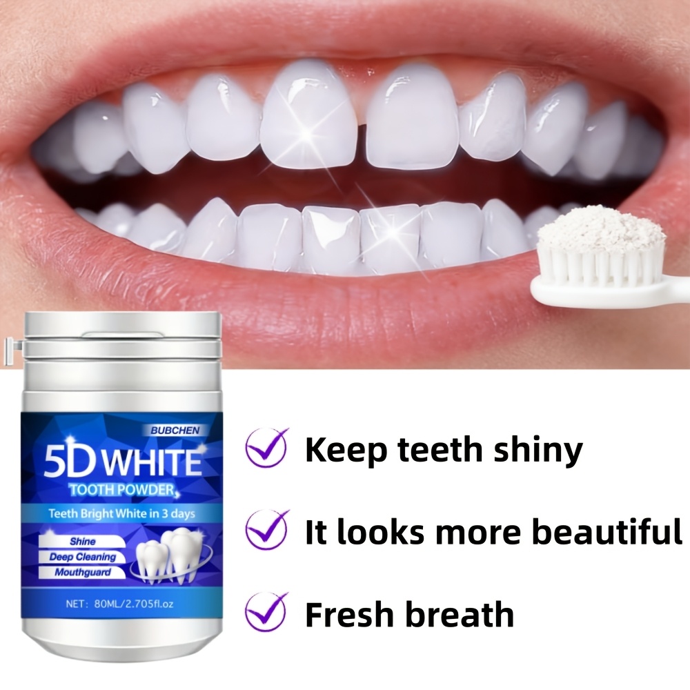 80ML Bottle of 5D Bright Toothpowder for Deep Cleaning