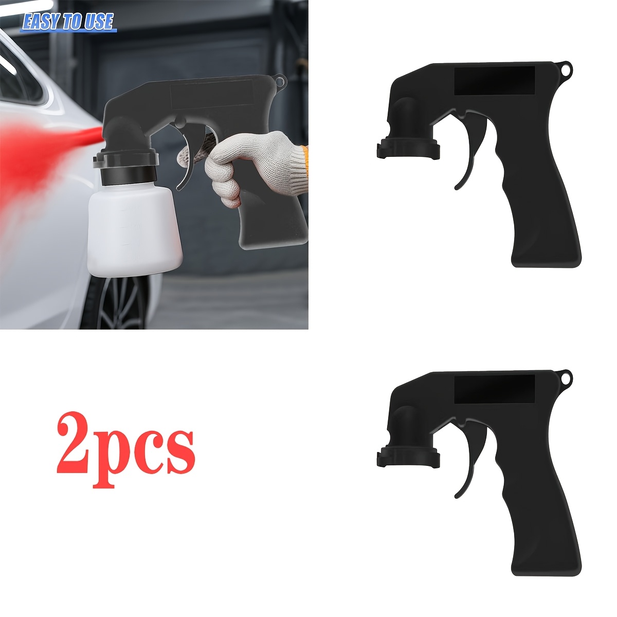 TEMU 2pcs/4pcs Set Of Paint Guns, Spray Cans Into Spray Guns, Reusable Instant Spray Trigger Handle, Car Full Handheld Spray Attachment