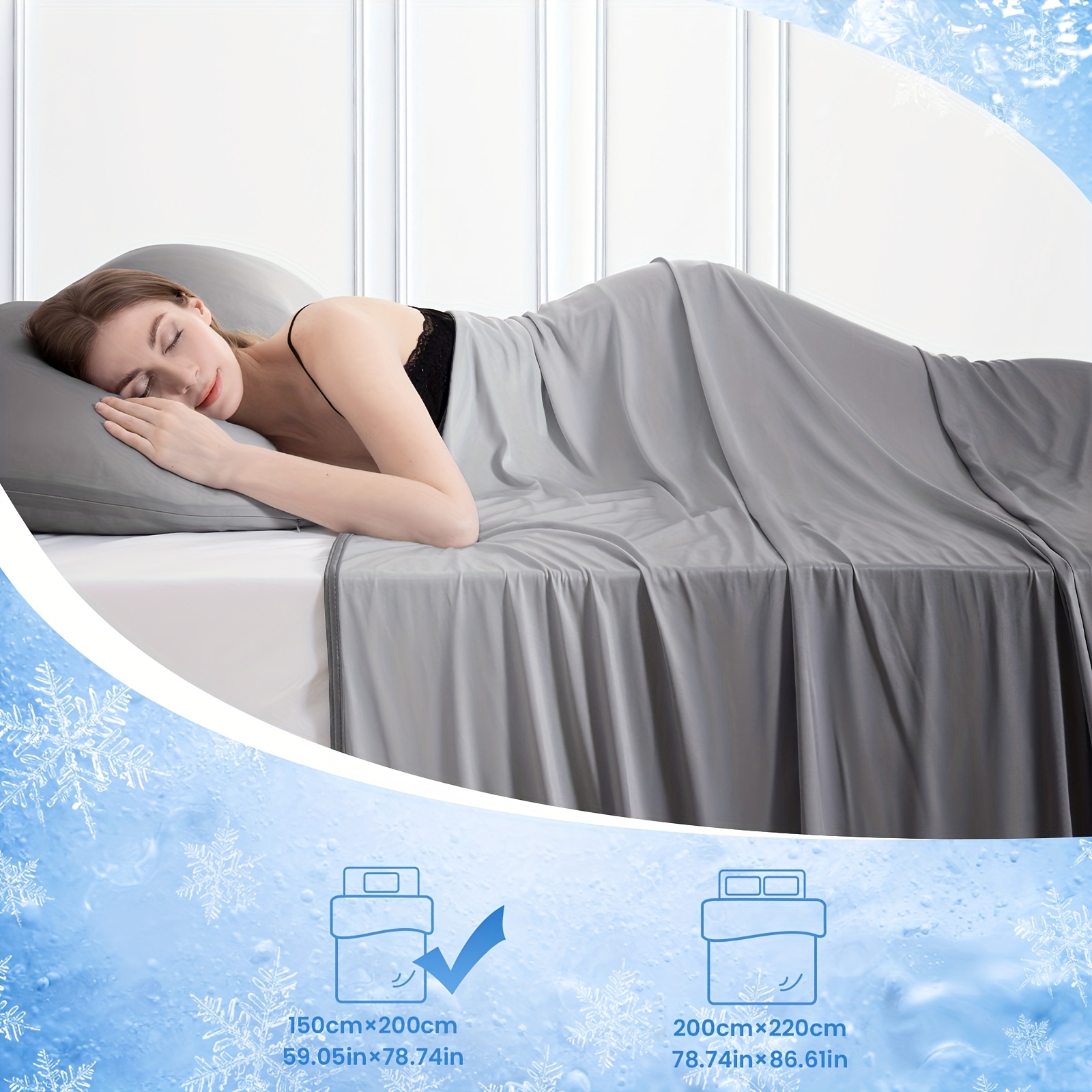 E-shop 1 Stück Elegear Gradient Cooling Decke, Doppelseitige Q-Max>0.5 Sommer Kalte Decke Für Bett Sofa Stuhl Reisen, Absorbiert Wärme Um Den Körper