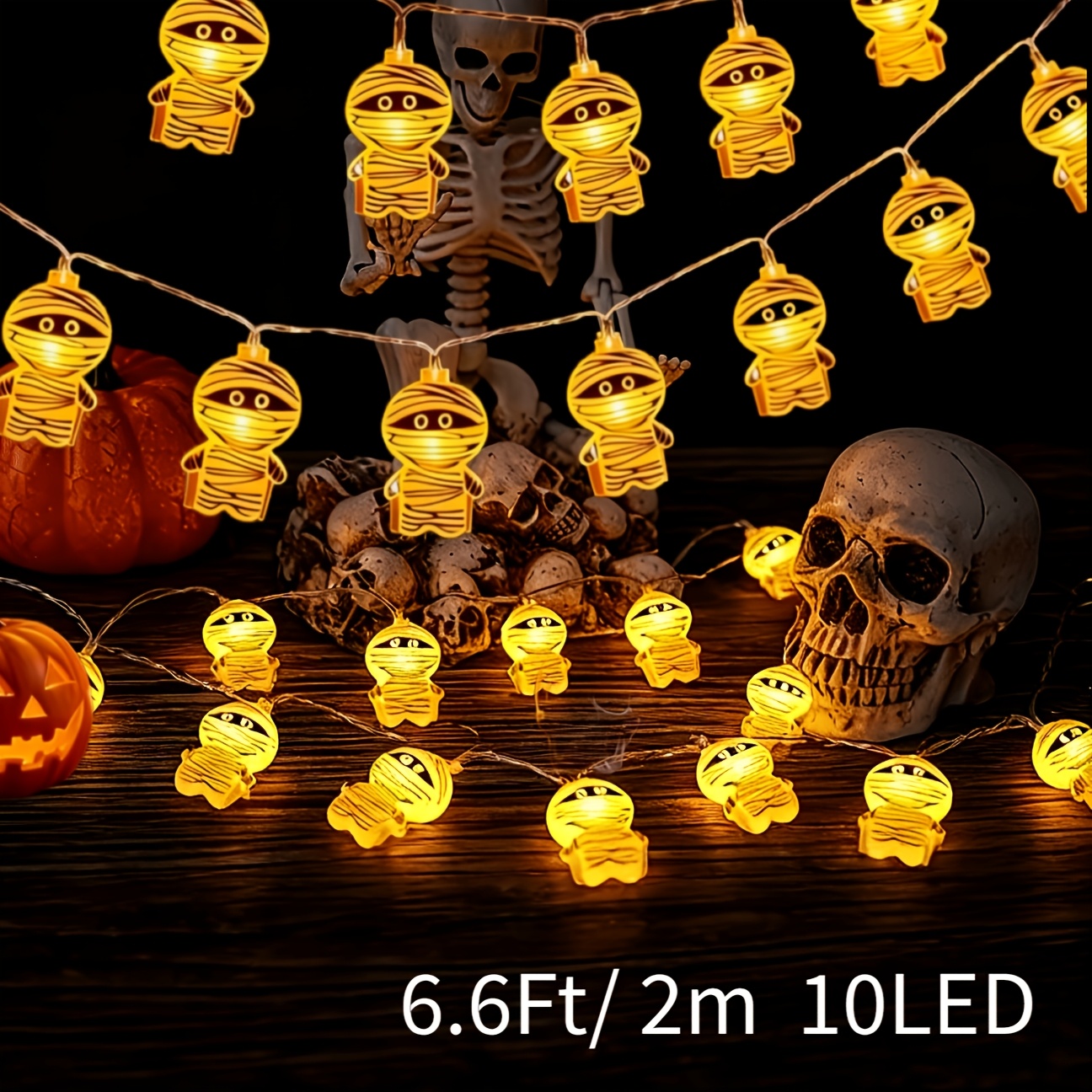 Image of [ String Lights] Led Halloween Glowing. Suitable For Halloween, Holiday Decorations, Mystery-themed Parties, Escape Themed Rooms, And Horror Atmosphere Settings | Gift Decoration, Spooky .