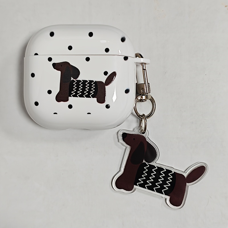 E-shop Polka Dot Dackel Weiße Muschel Ohrhörer Hülle Passend für Airpods 1 2 für Airpods 3 für Airpods 4 für Airpods Pro Pro 2. Generation Kreative