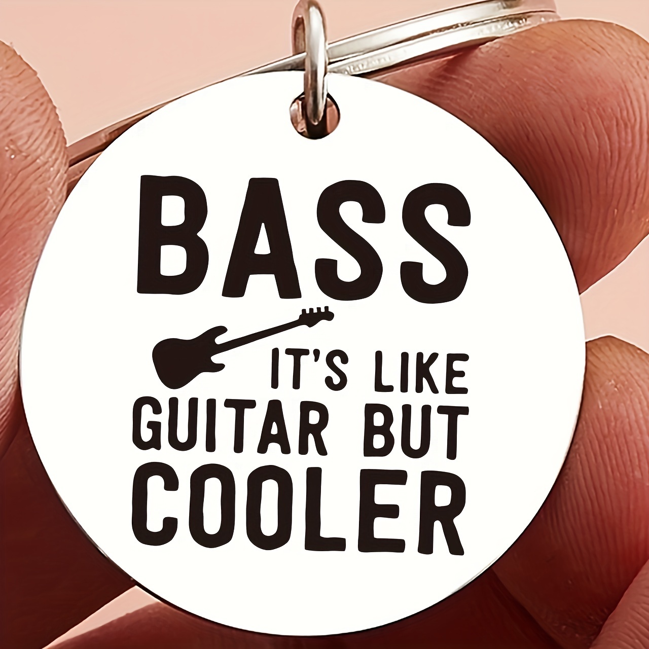 

1pc Steel Bass Guitar Keychain - Keyring For Enthusiasts, For Bass , For Christmas And Presents