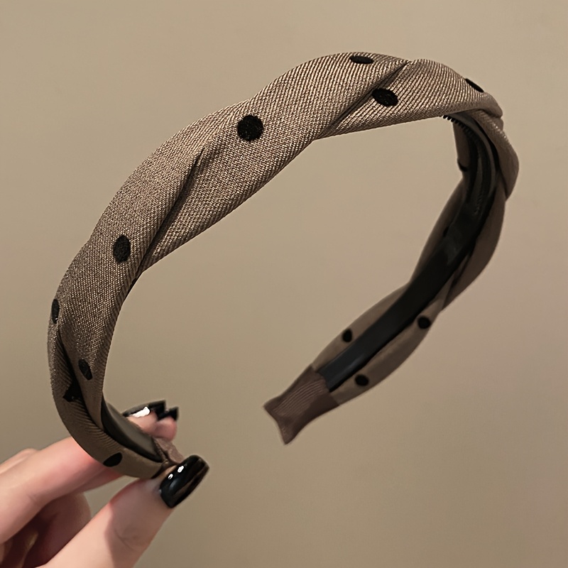 TEMU Fascia per capelli da donna in tessuto a , elegante cerchietto con nodo ritorto, fascia larga per capelli da donna, accessori per capelli e