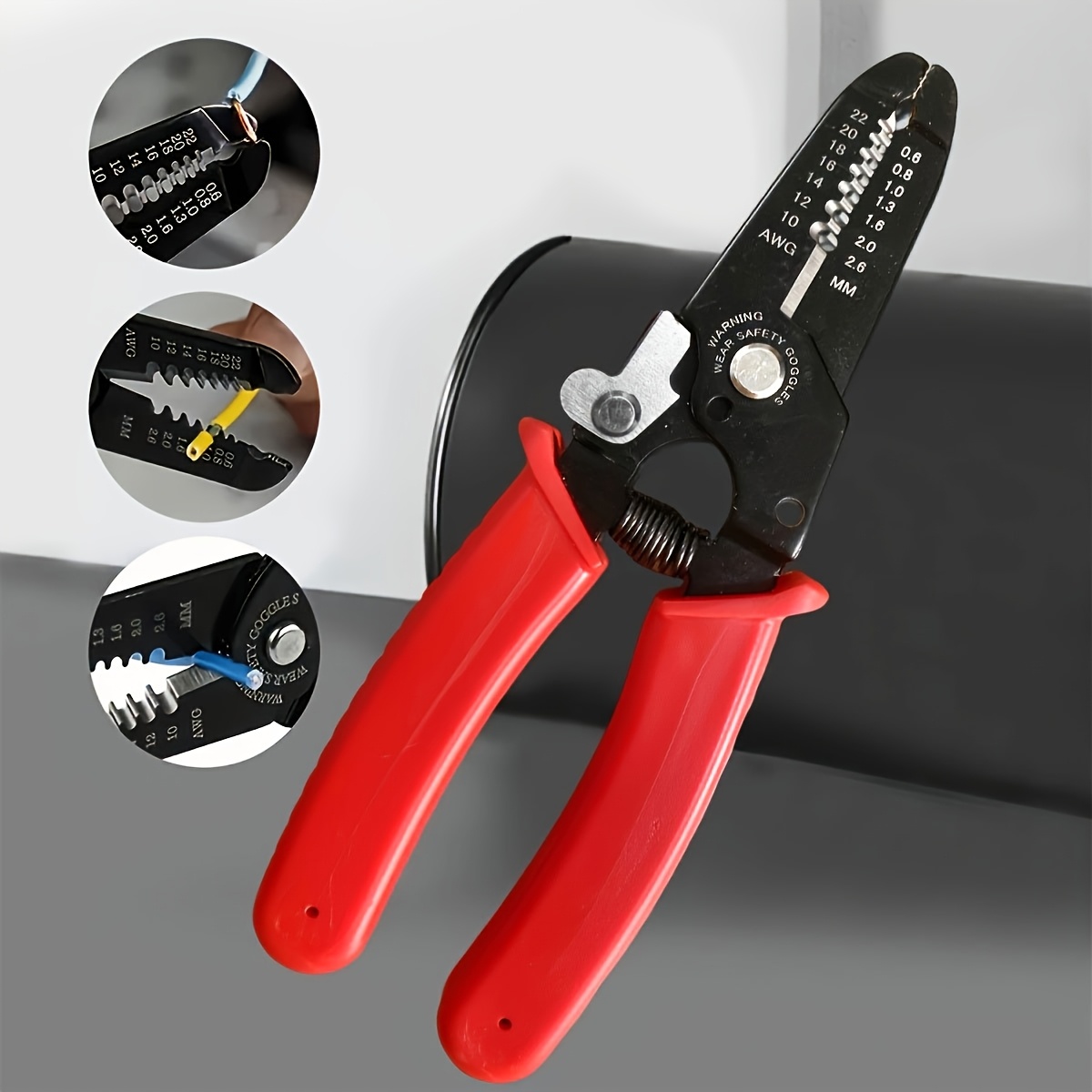 1pc Professional Wire Stripper, Lightweight Grip, Multi-functional Tooth Hole Design For Wire Stripping, Cutting And Connector Connection - For And Automotive Electrical Work