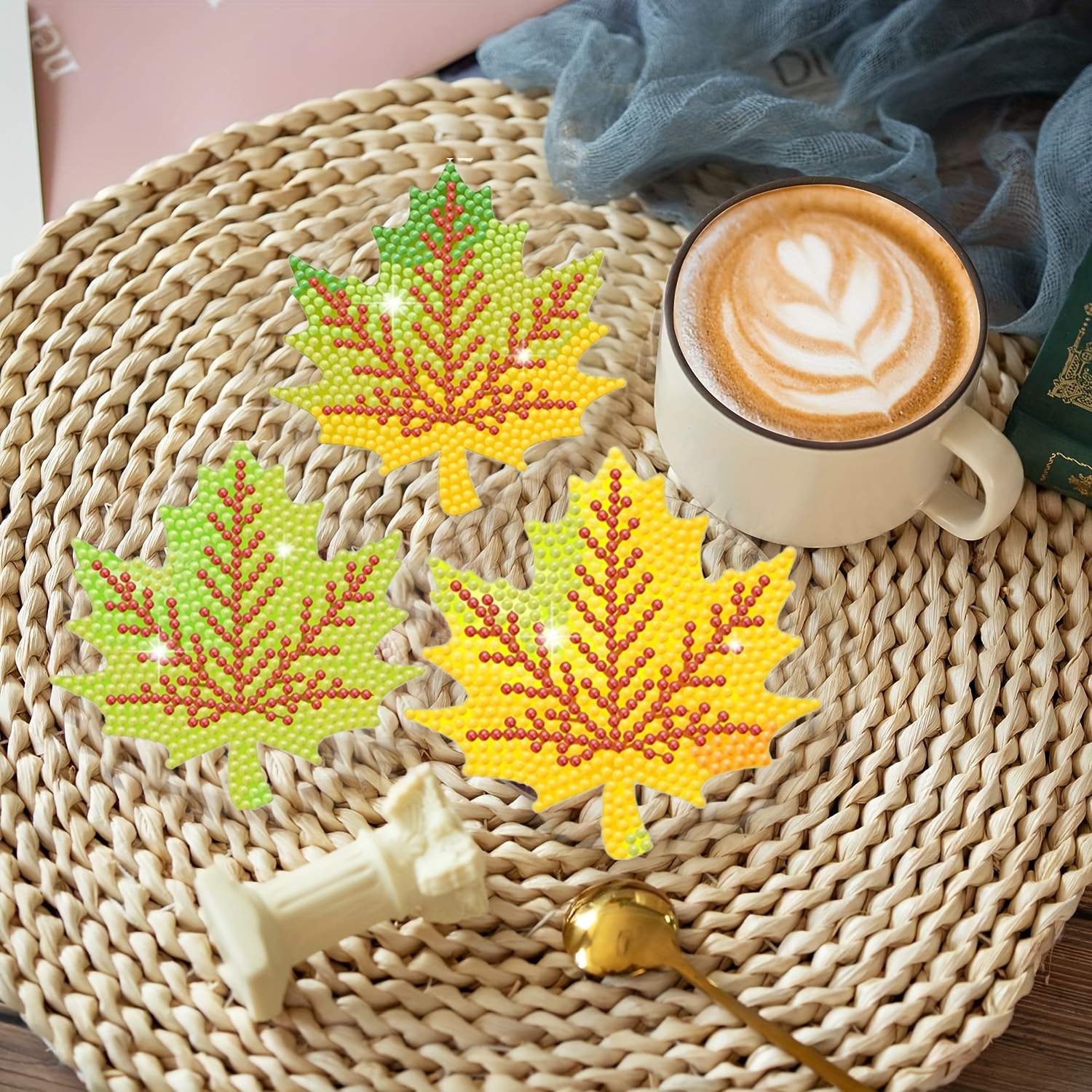 WuGU Lot De 10 Sous-verres De Peinture Diamant Avec Support