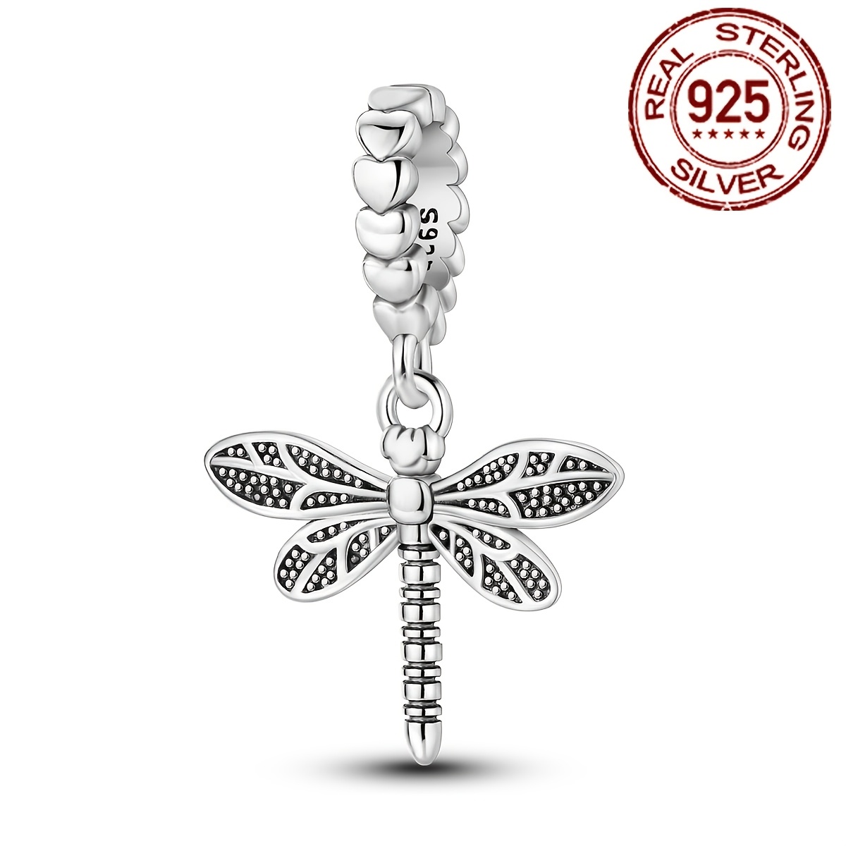 

1pc 925 Pure Silvery Retro Dragonfly Bead Pendant, Diy Bracelet Making, For Or Gift , Women's Gift