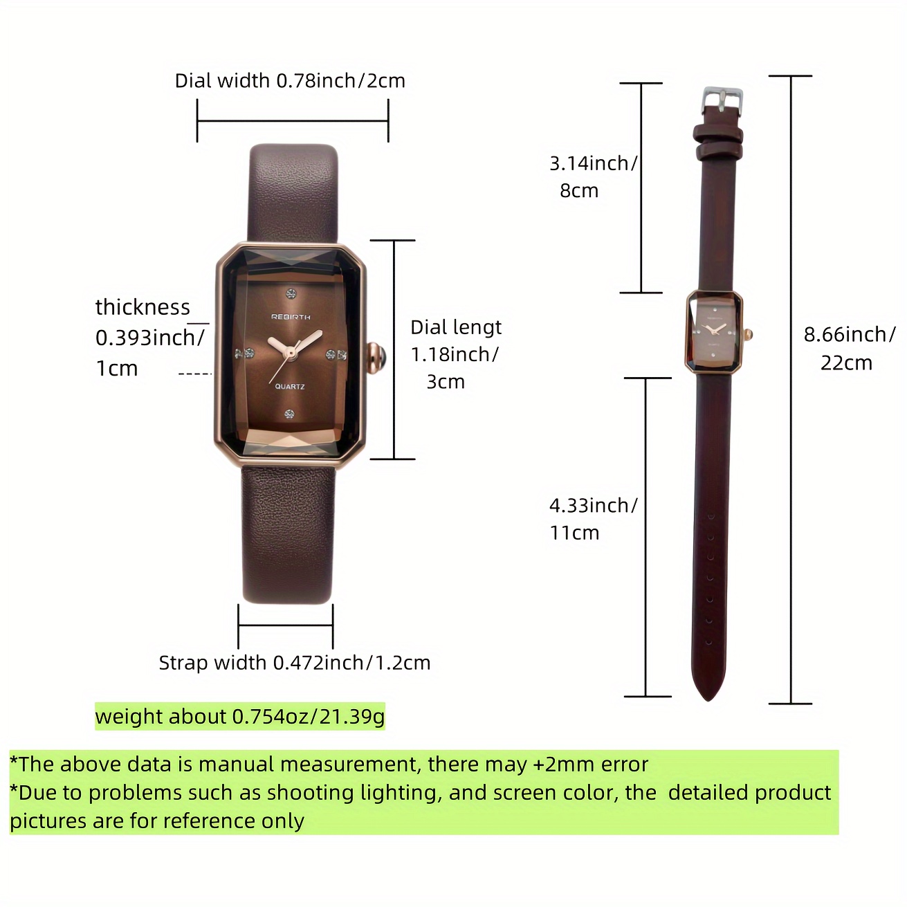 New Square Mirror Women's Fashion Minimalist Elegant Wristwatch