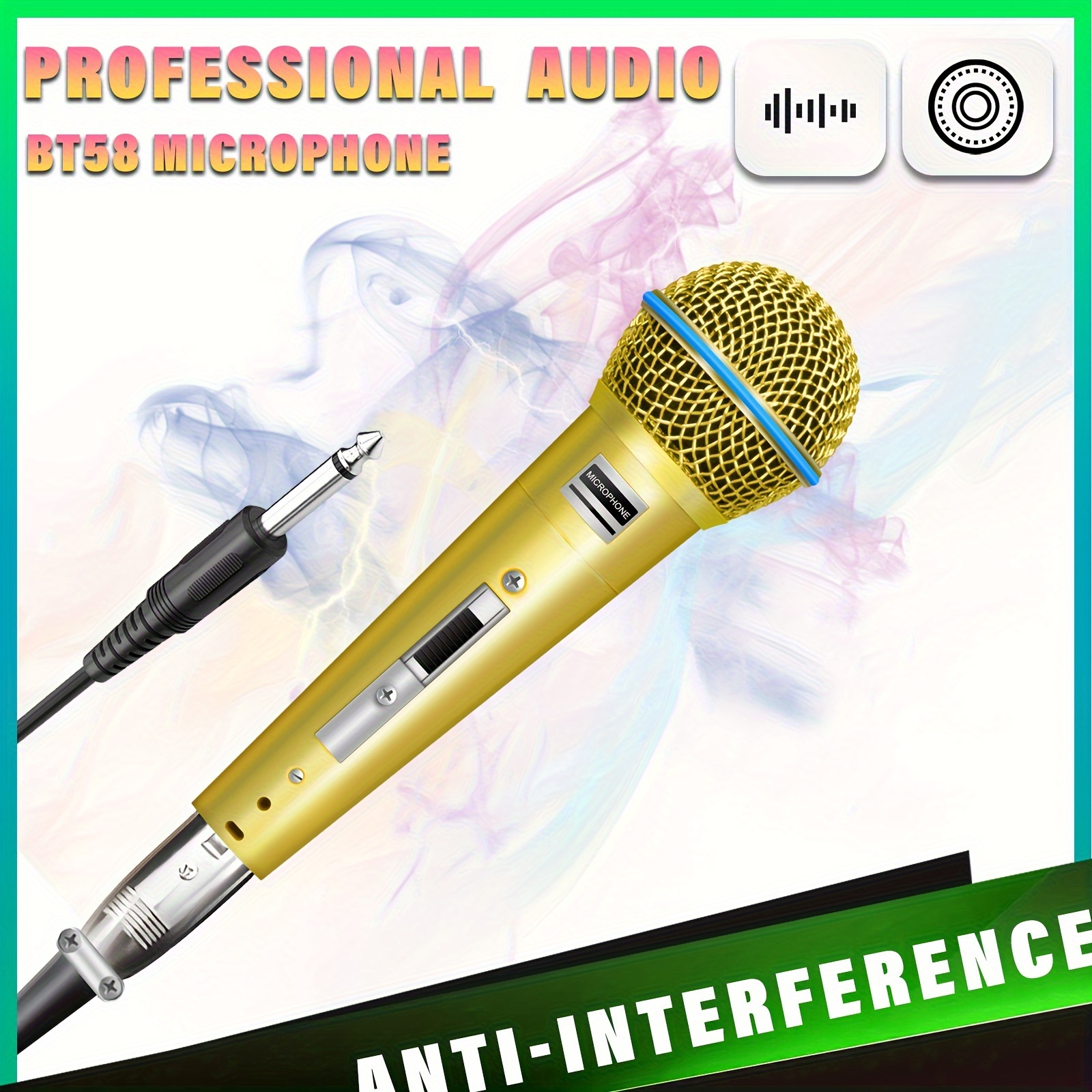 Golden 58 wired microphone classic professional voice dynamic handheld microphone