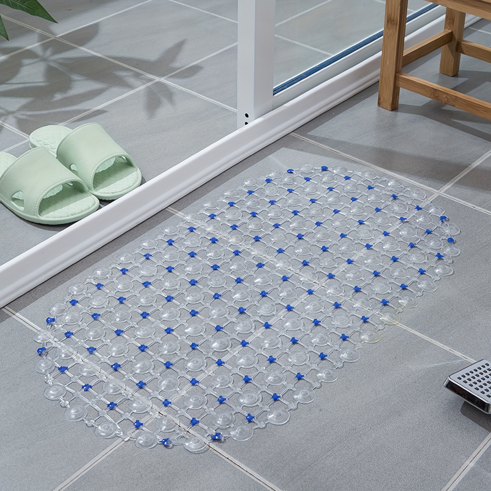 

1pc Bathroom Non Slip Mat, Bathroom Shower Bathtub Non Slip Mat, Anti-slip Bath Mat, Shower Bathtub Safety Pad, Suction , Washable, Pvc, Home Bathroom Accessory