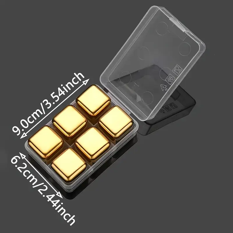 5/7pcs Stainless Steel Whiskey Ice Cubes, Reusable, Ice Cubes for Whiskey, Drink Cooler, Bar Accessories for Home, Restaurant Use