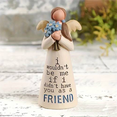 resin friendship statues and figurines gifts guardian angel hand painted motivational crafts home desk decor inspirational fits all