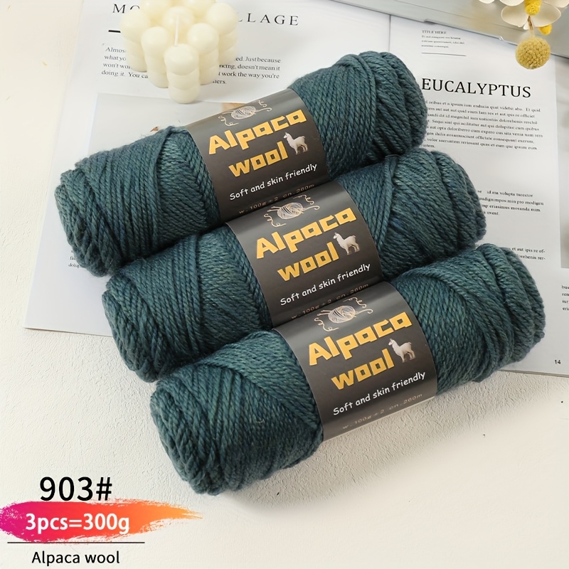 E-shop 300g Großpackung – Alpakawolle 245 Nadelstärke Chunky-Garn, mehrfarbiges Herbst/Winter-Modengarn für Herren Damen, DIY-Strickset für
