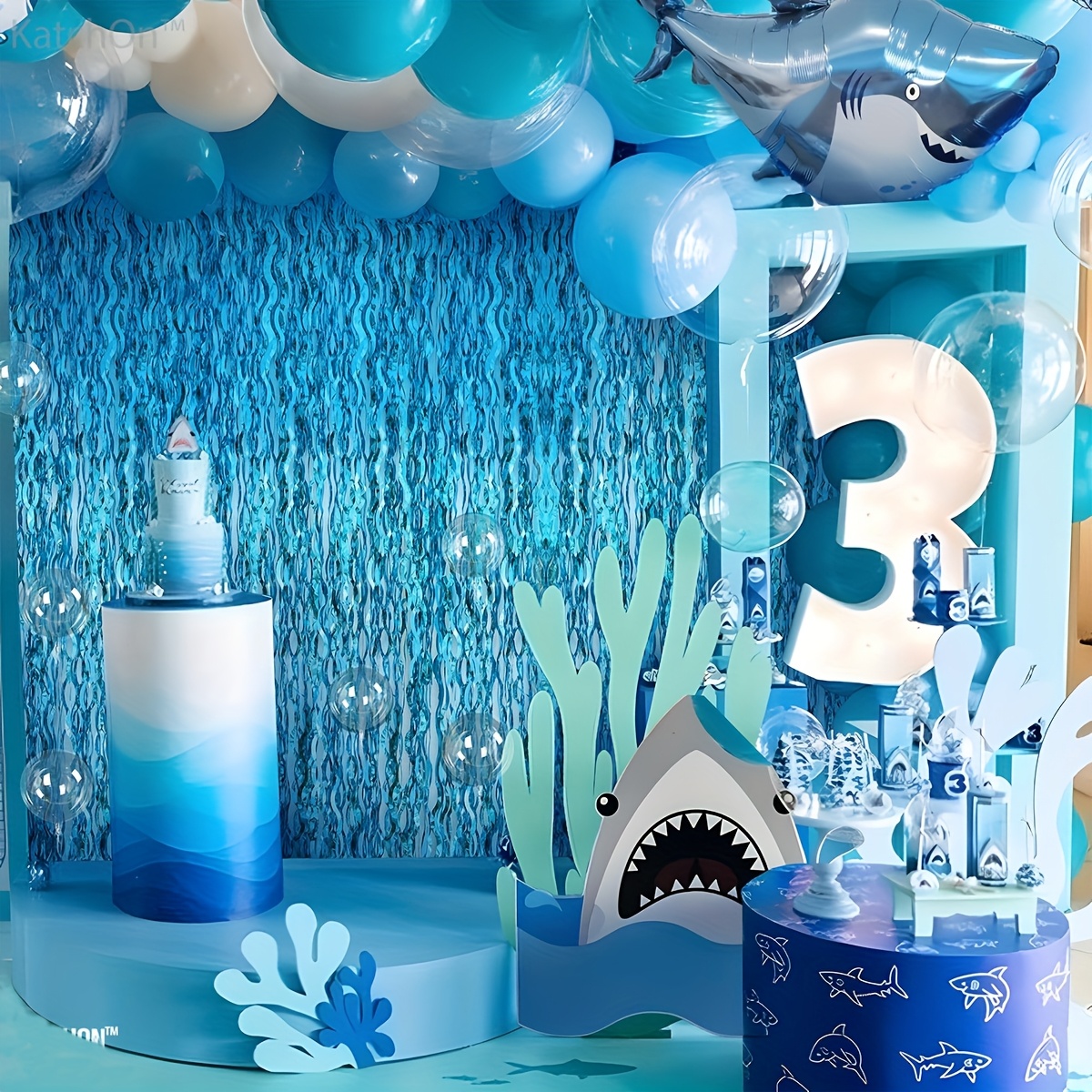 

2pcs Banner, 3.28x6.56ft - Ocean Theme Party Backdrop With Shark And Coral Balloons, Ideal For , Beach, Summer Pool Parties, Birthdays, Weddings, And , Beach Accessories