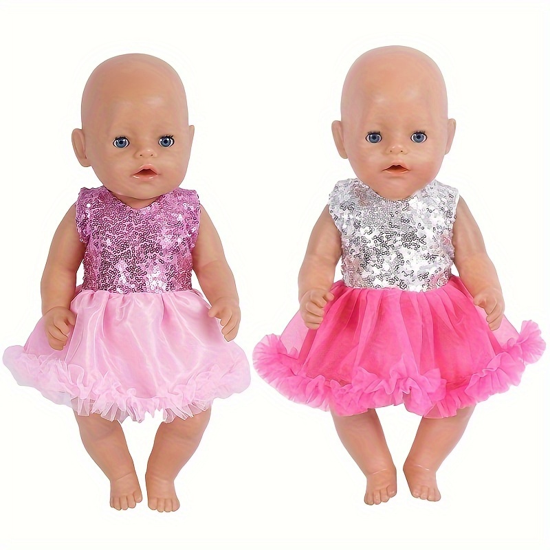 

Sparkling Sequin Dress For 17-18" Fashion Dolls - Perfect Christmas Gift, Fits 3-6 Years Old, Jufkzy Brand (doll Not Included)