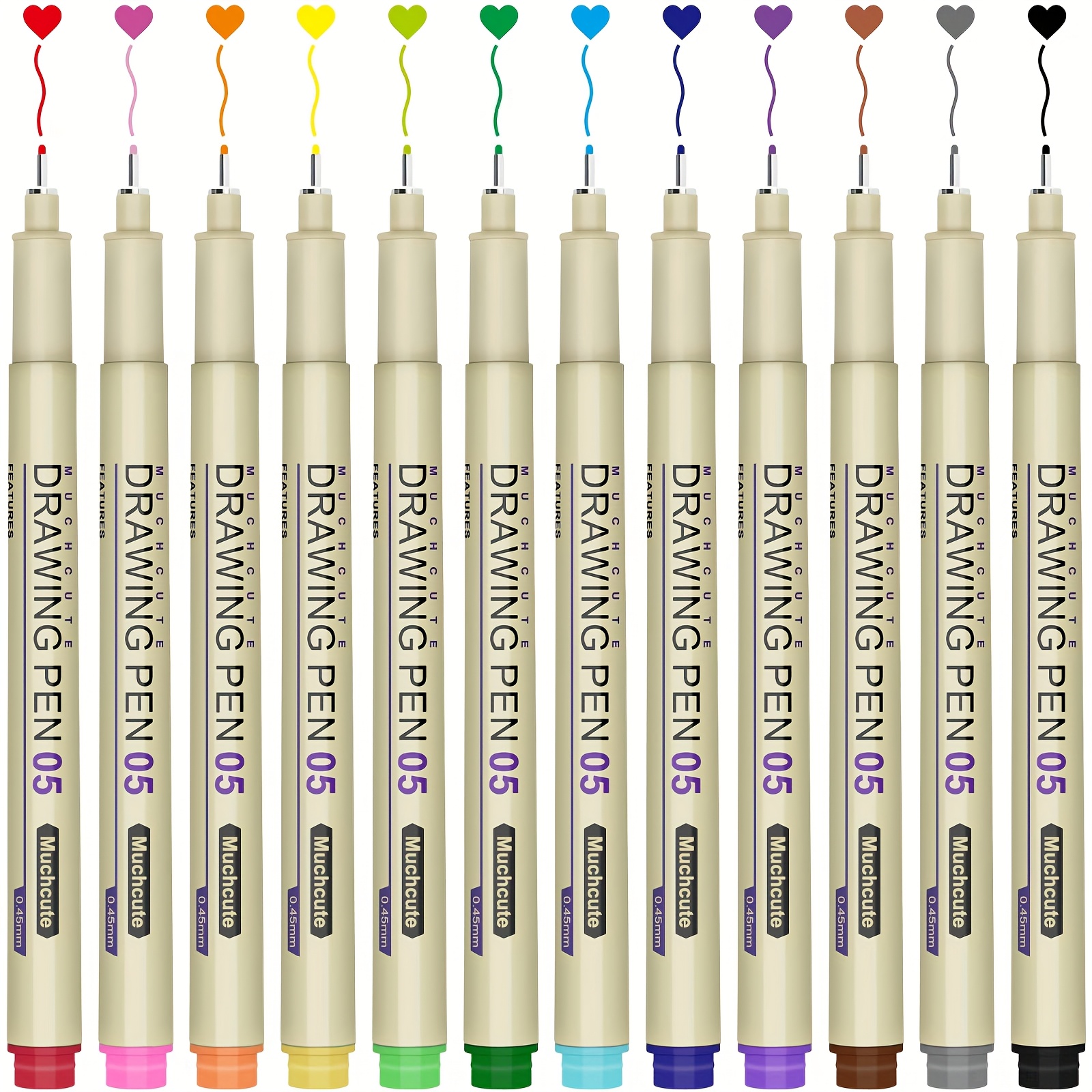 12 Colors Fineliner Pen Set for Drawing & Journaling