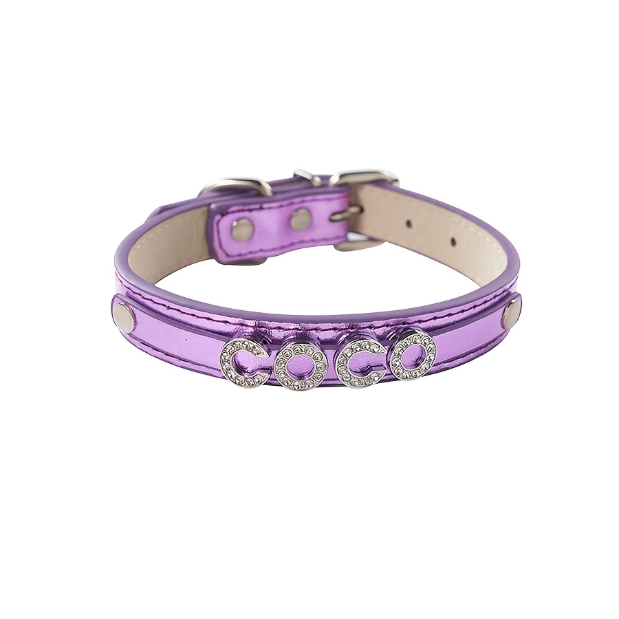 Personalized Customizable Rhinestone Collar for Pets, Name Display