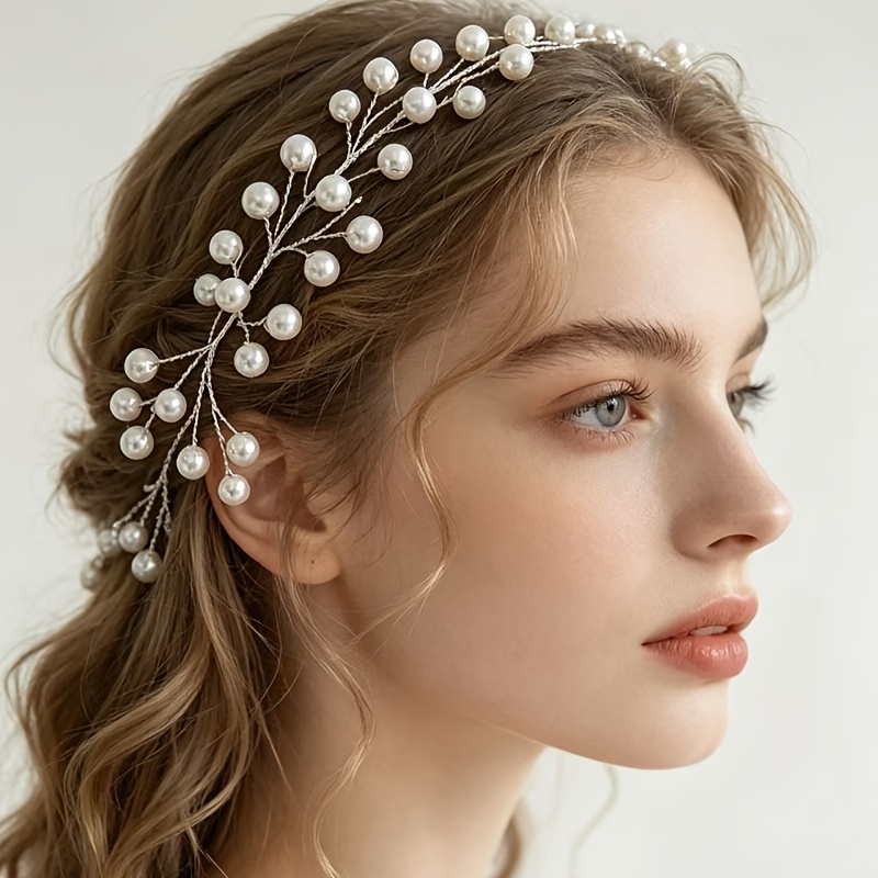 TEMU Tressée Tendance et Élégante, Accessoire Décoratif pour Cheveux, Accessoire de Coiffure DIY, de Mariée, Bandeau Extra-Long et Flexible, Convient