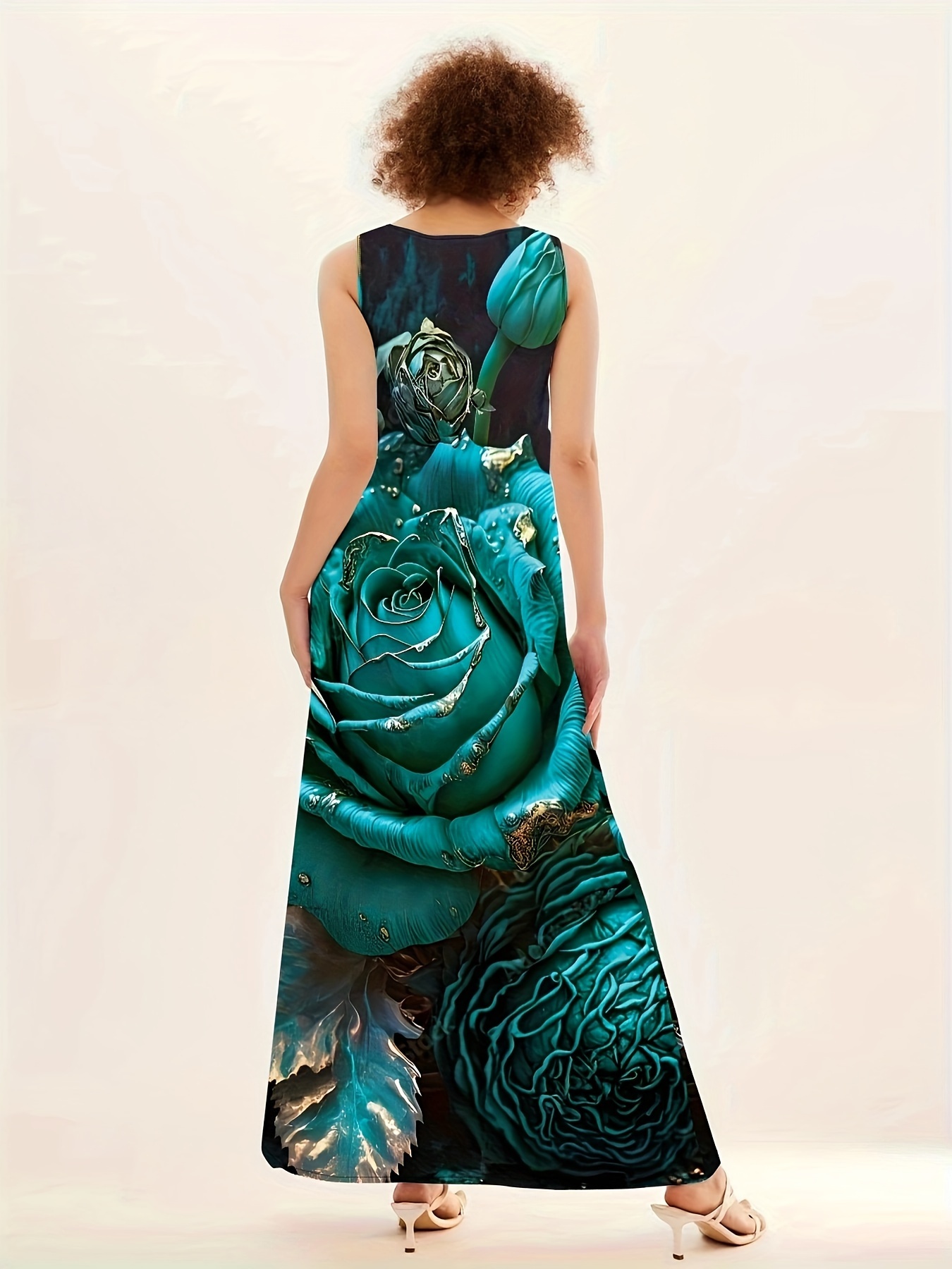 Miss Chase Abito lungo da donna con scollo a V, maniche ad ali