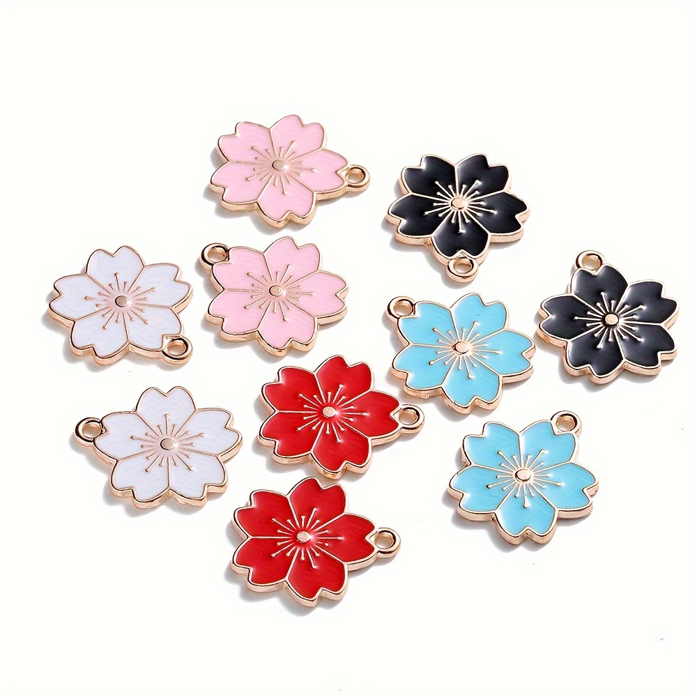 

Lot de 10 Breloques en Émail de Fleurs de Sakura pour Bijoux DIY - Pendentifs en Fer pour , Bracelets & Boucles d'Oreilles Accessoires de Création