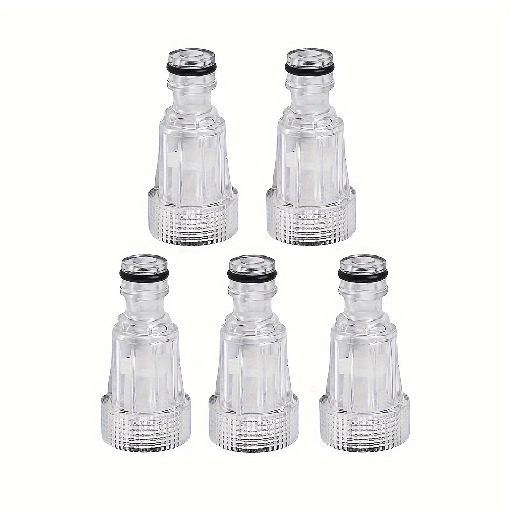 TEMU 5pcs Pressure Washer Transparent Plastic Water Inlet Filter Replacement Tool, Pressure Washer Garden Hose Adapter