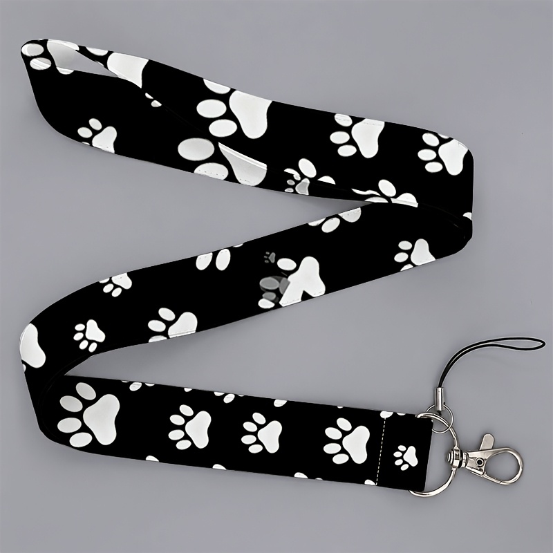 TEMU Cordón negro 2D para hombres como para mujeres que van al trabajo o a , con de patas blancas, para teléfonos y credenciales de identificación,