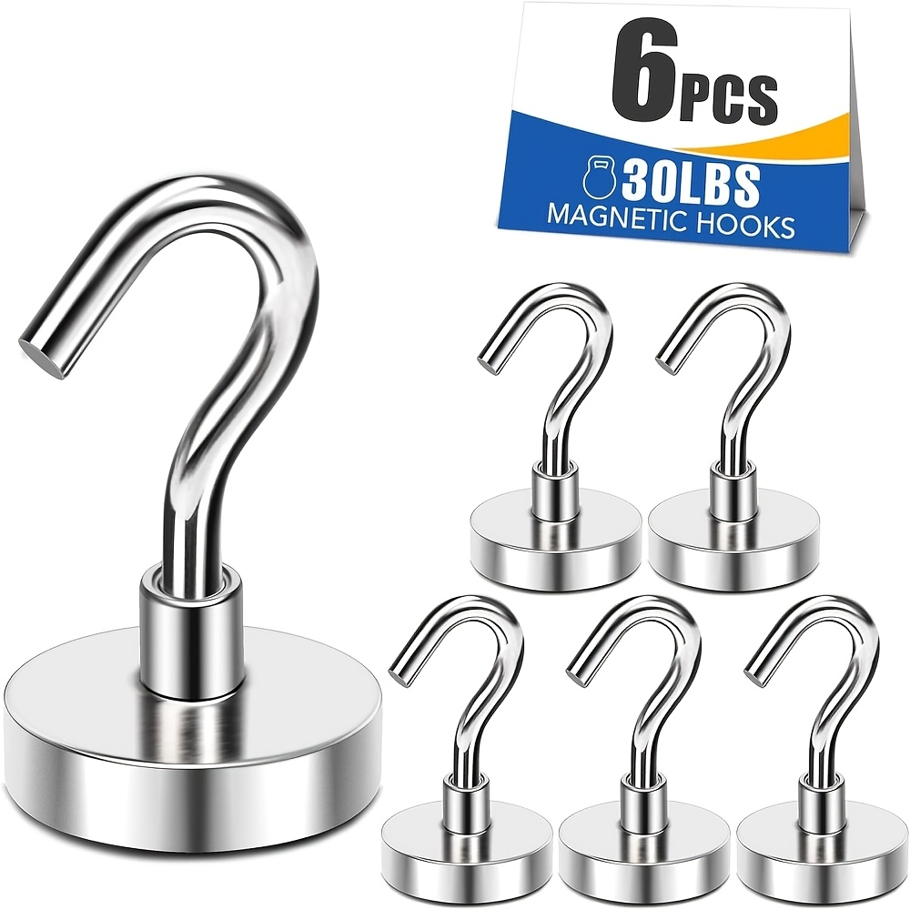 TEMU 6pcs Magnetic Hooks For Cruise Cabin, 30lbs, Magnetic Hooks, Essential Cruise Magnetic Hooks, Heavy-duty Magnetic Hooks, Strong Cruise Hooks For