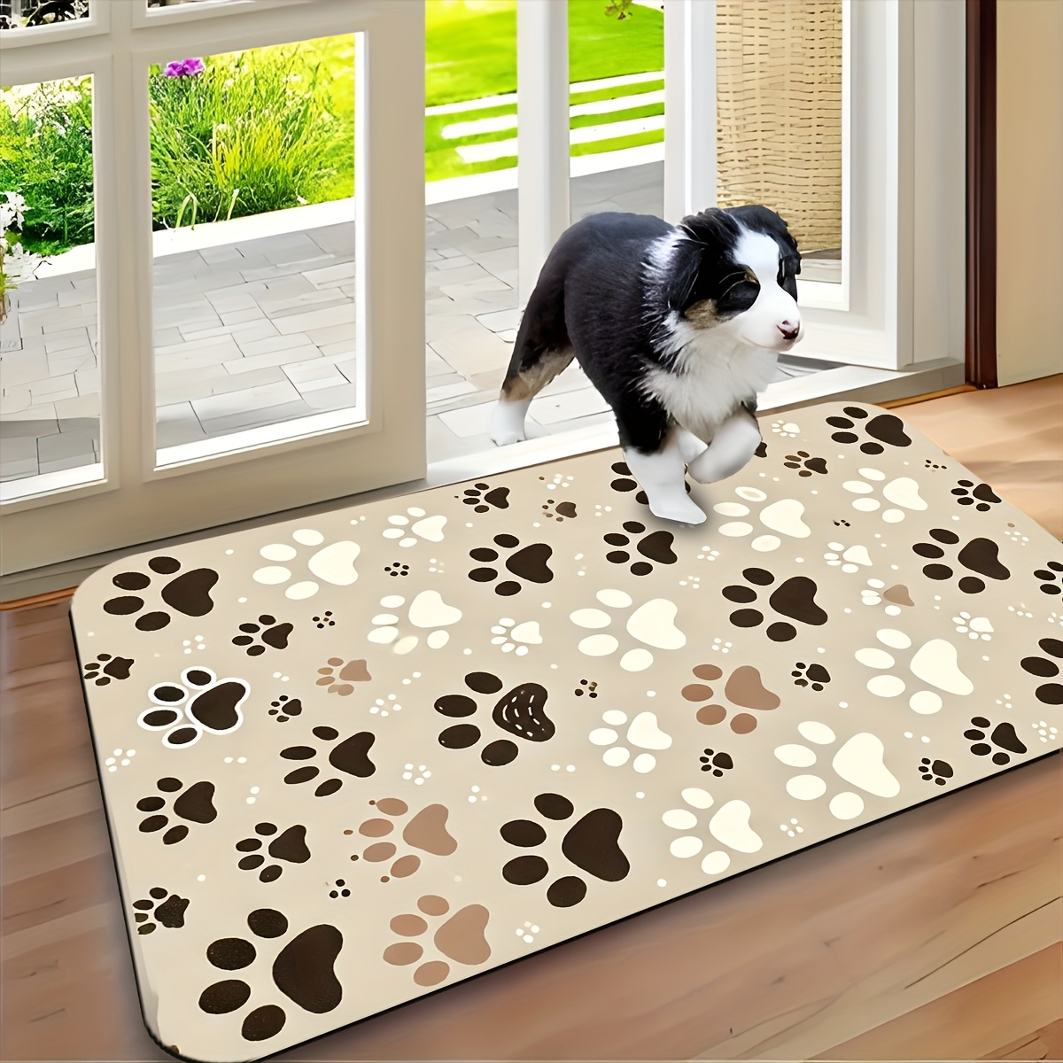 TEMU 1pc, Animal Paw Print Doormat, Soft Pet Mat, Soft, Absorbent, Quick-drying, And Washable, Pet Nest Decoration, Suitable For Decorative Mats At