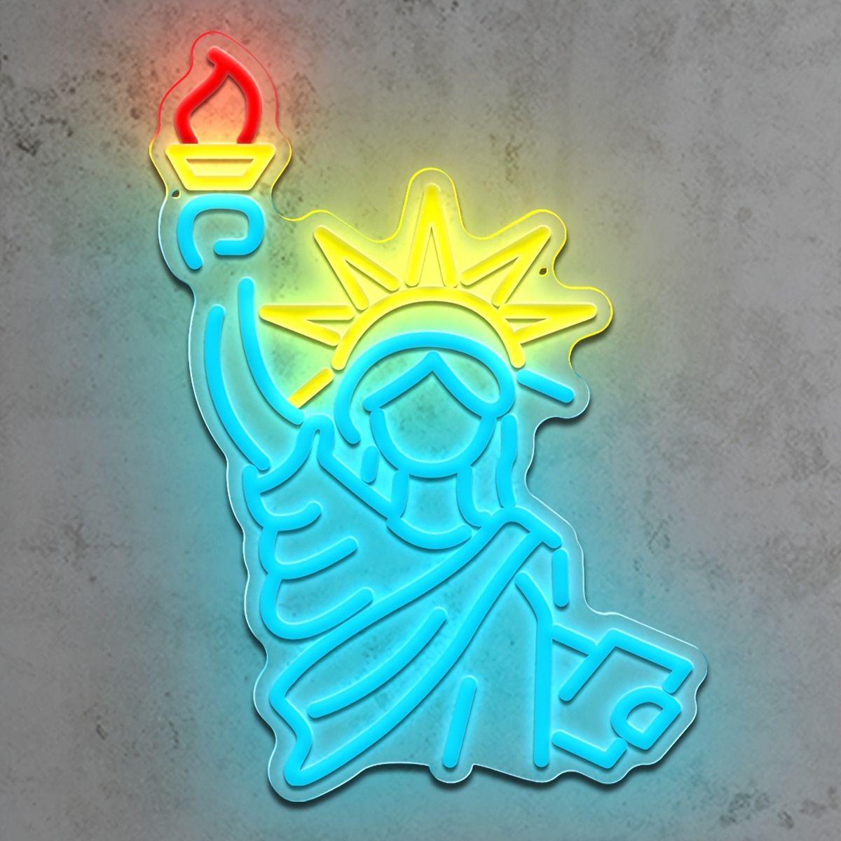 TEMU Statua della LED Neon Alimentata USB con Torcia - Decorazione da Parete Fosforescente, per Casa , Illuminazione per Atmosfere da Festa, Senza