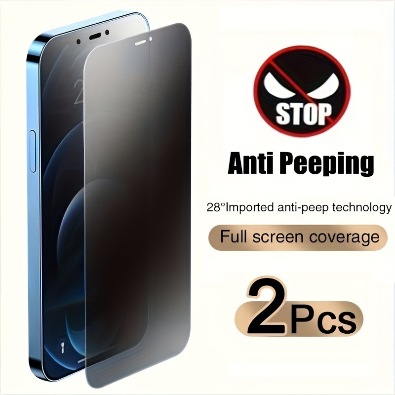 

2pcs Full Cover Privacy Screen Protectors For Iphone 15 14 13 12 Pro Max 11 14 15 Pro X Xr Xs Max Privacy Protection Tempered Glass