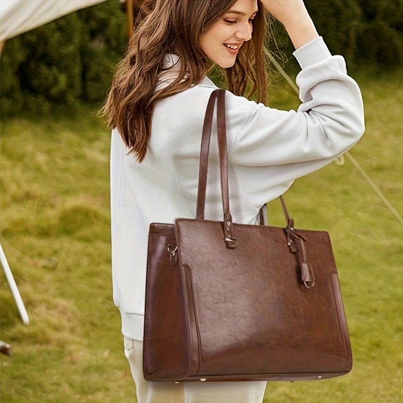 elegant leather laptop bag 15 Temu Pakistan