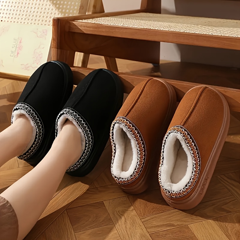 

Winter Plush Slippers For Women, Home Anti-slip Sole, Silent 2024 Bottom Indoor Winter Fuzzy Slippers For Men.