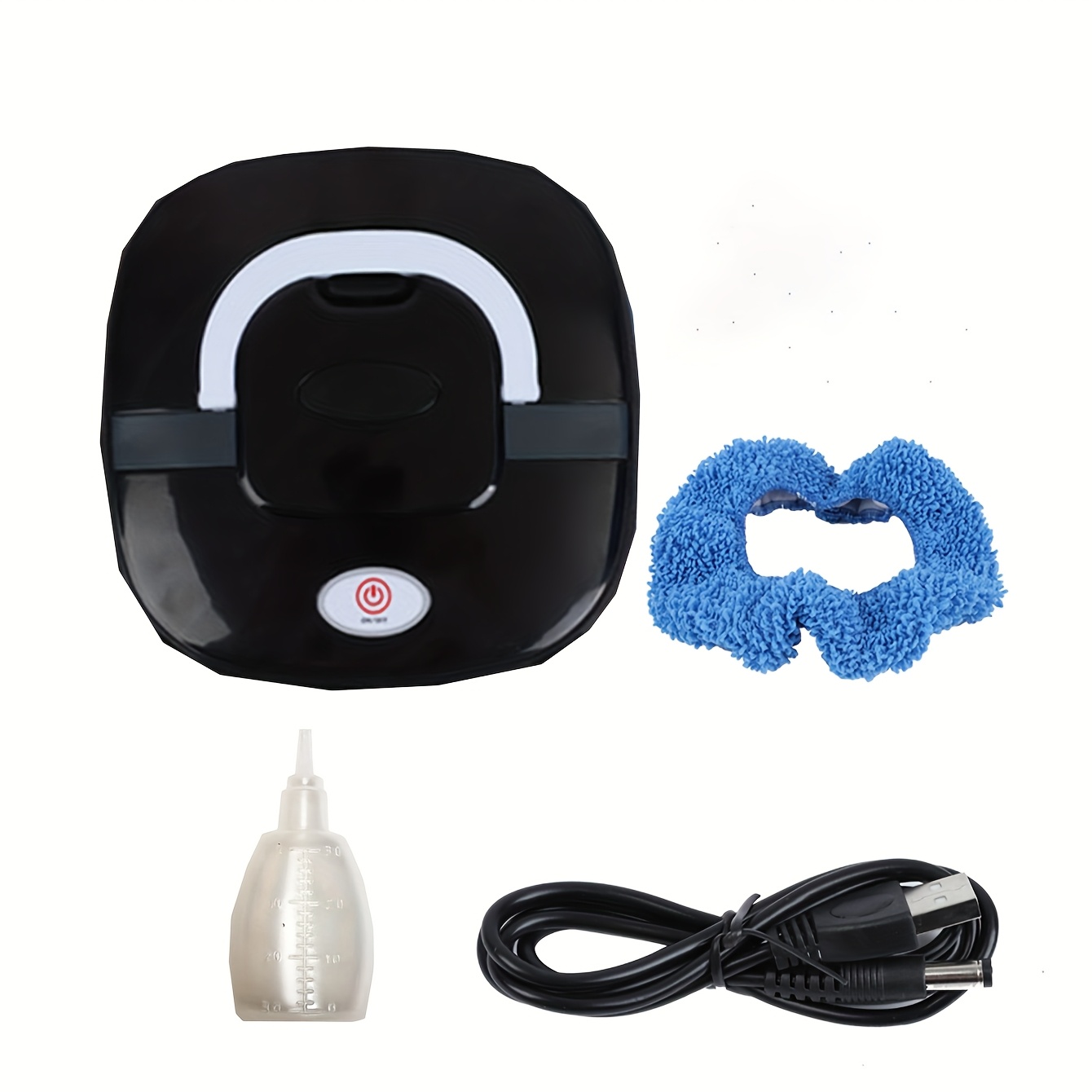 TEMU Usb Rechargeable Mopper With Automatic Spray - Quiet , Cleaning, Blue Microfiber Mop, Self-adaptive Floor Sweeper With Lithium Battery & Usb-powered Operation For Home, Hardwood Tile Vinyl Floors