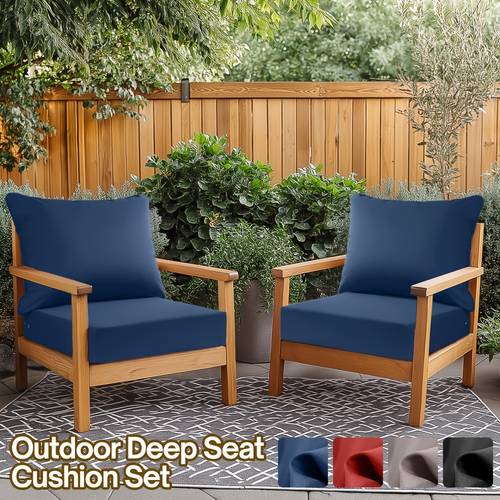 2 style outdoor indoor chair cushions with backrest waterproof polyester fabric hand washable fade resistant foam filled versatile use for patio garden room
