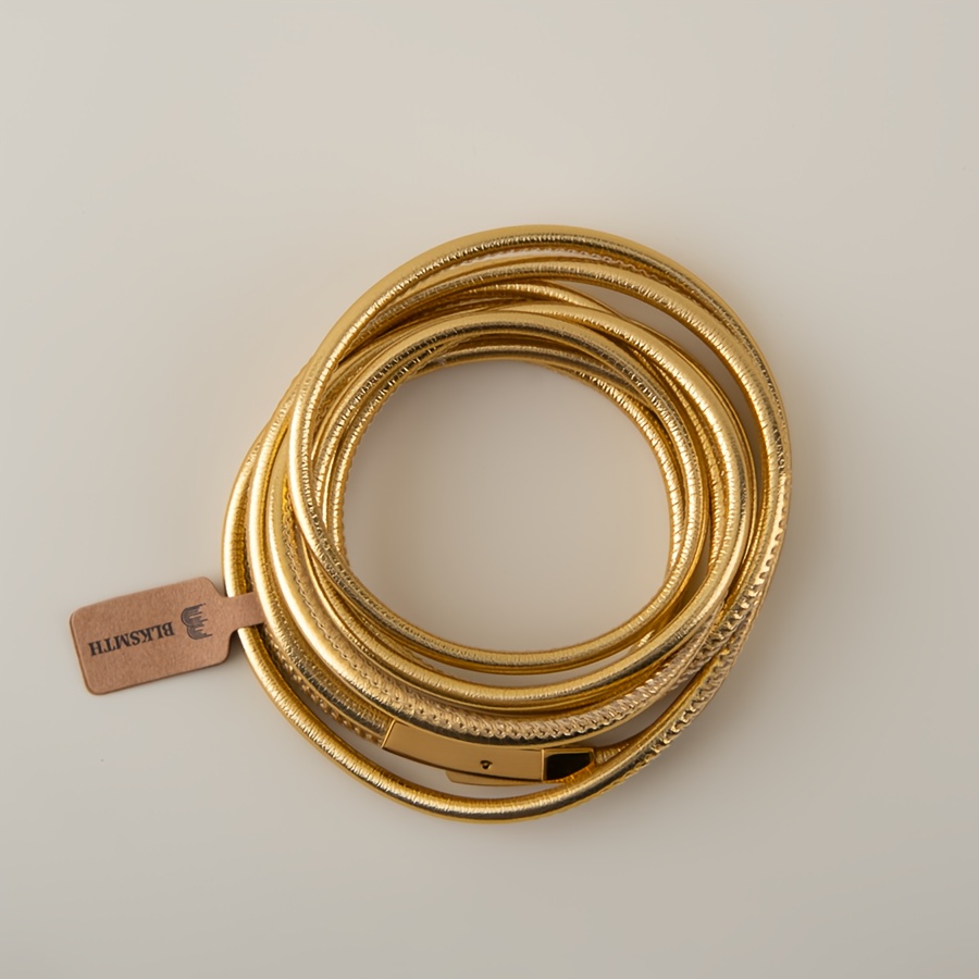 E-shop BLKSMTH Damen-Luxus-Armband aus Kunstleder, mehrfach umwickelt stapelbar