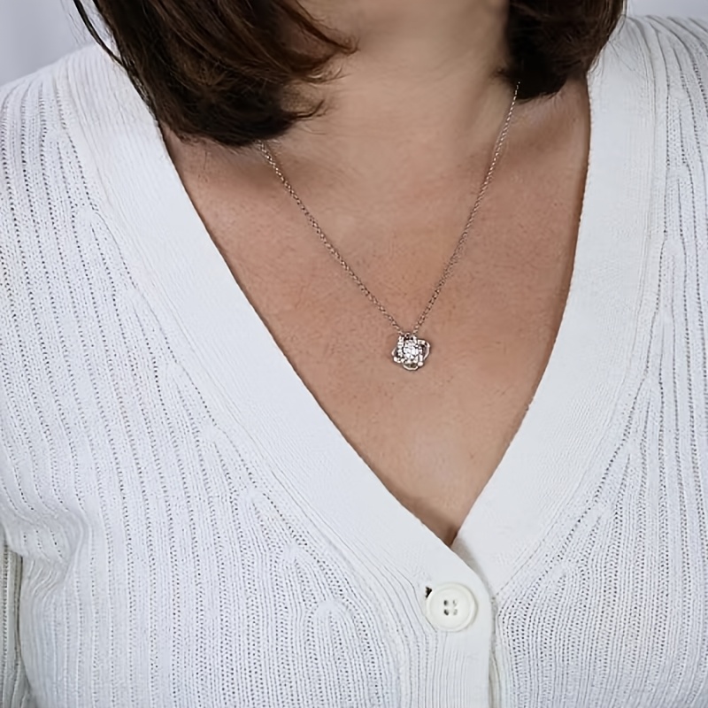 To My Mom Necklace from Son, Bohemian Love Knot Pendant