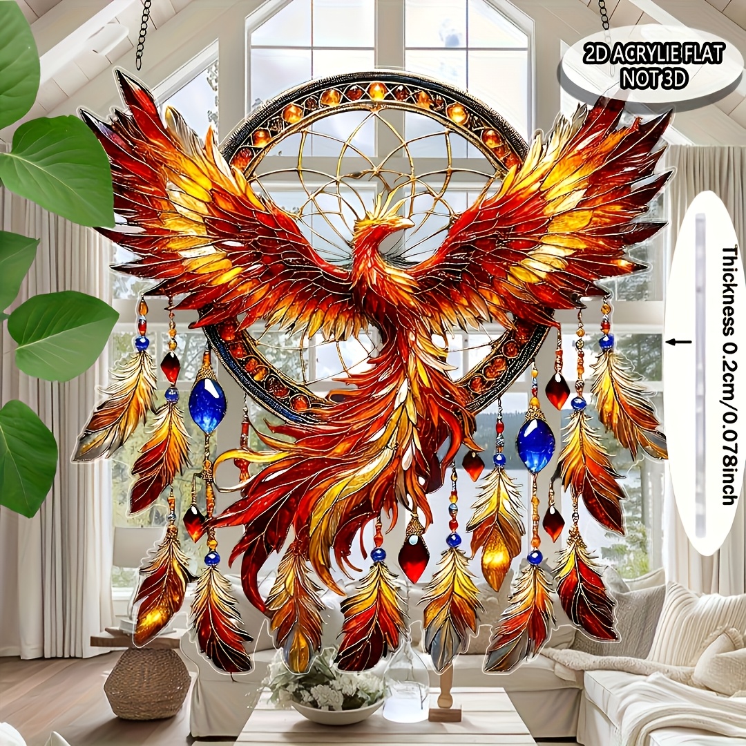 TEMU Ornement Attrape- Plat 2D Luxueux et Élégant Ressuscité - Décoration à Suspendre à Adaptée , le Jardin, le Porche, , , , - Cadeau Thème Libre