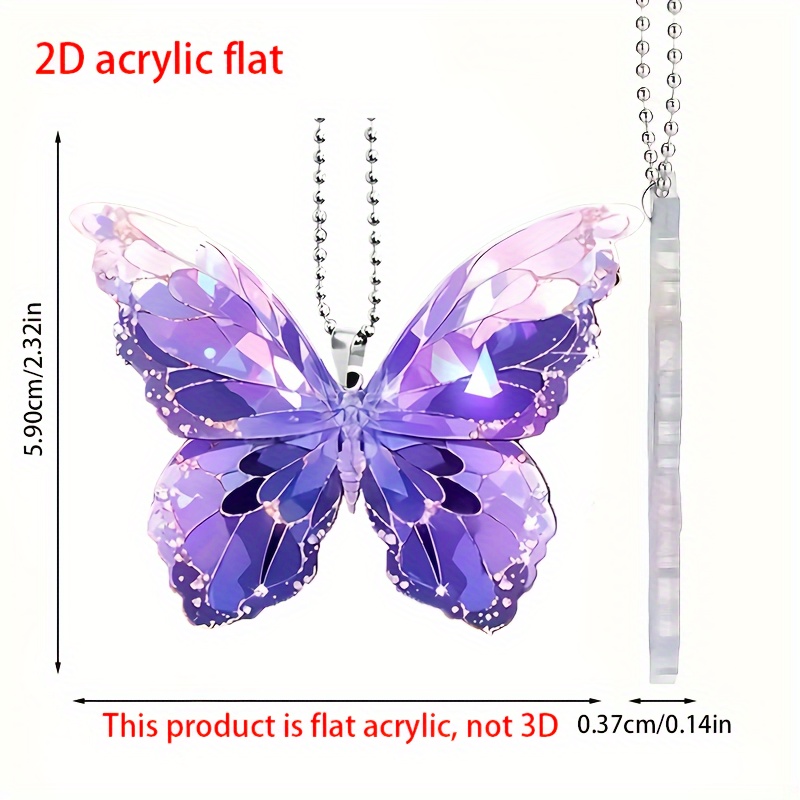 

1pc Elegant Acrylic Pendant - 2d Flat Design, Ideal For Car Mirror, Bags & Keychains - With This Accessory - Perfect Couples & Holiday Gift, Jewelry